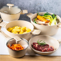 Pots – Cookware set, 12 pieces, nonstick coating, beige, Klausberg, KB-7833 - Carlat