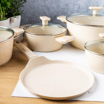 Pots – Cookware set, 12 pieces, nonstick coating, beige, Klausberg, KB-7833 - Carlat