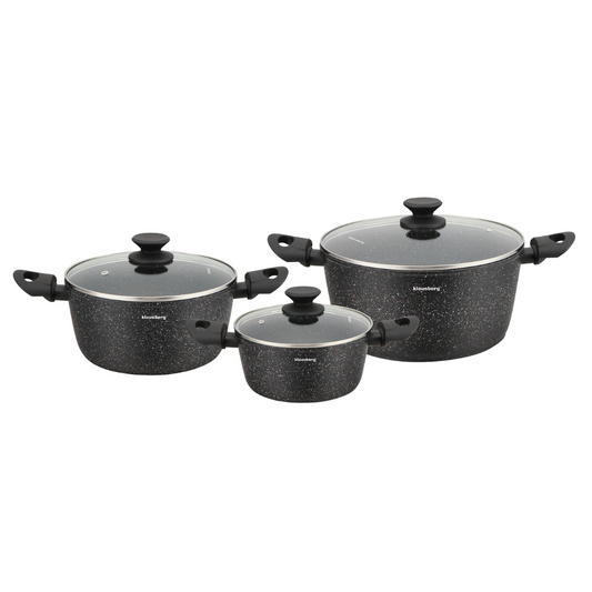 Pots and – 3-Piece Marble Cookware Set with Lids, Klausberg KB-7960 - Carlat