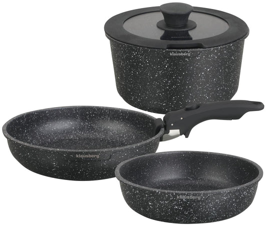 Pots and cookware sets – 5-Piece Cookware Set, Aluminum, Klausberg, KB-7858 - Carlat