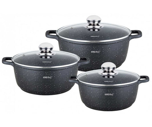 Pots and cookware sets – 6-Piece Cookware Set, Black Kinghoff - Carlat