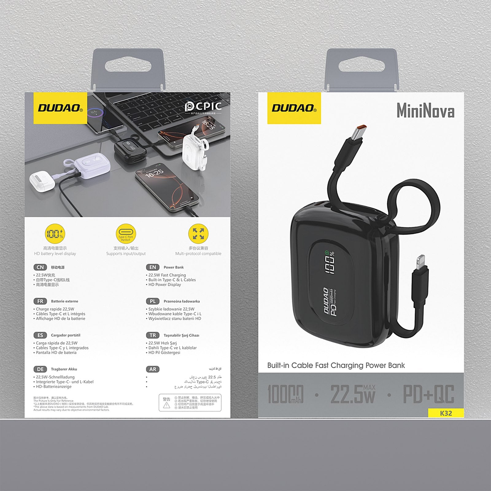 Power Banks – K32 10000 mAh Powerbank with built-in USB-C - Carlat