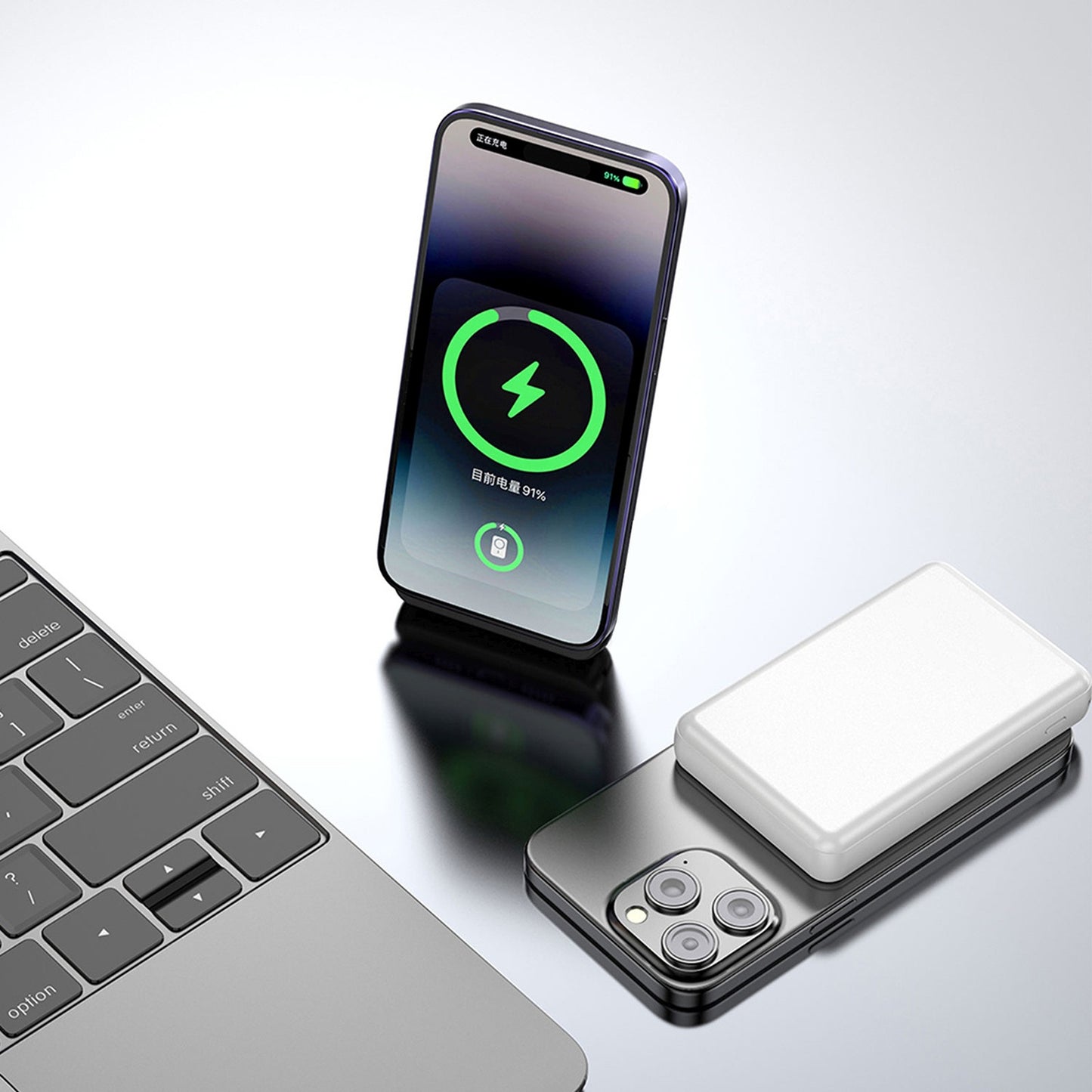 Power Banks – Magnetic power bank K14S 5000mAh USB-A USB-C - Carlat