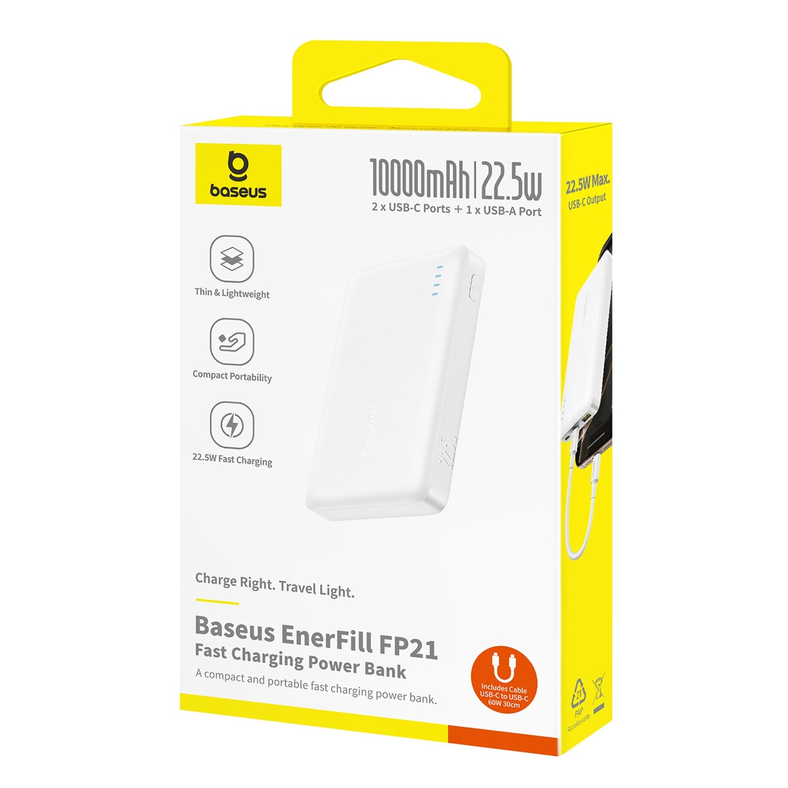 Power Banks – Powerbank 10000mAh 22.5W EnerFill FP21 USB-A USB-C - Carlat