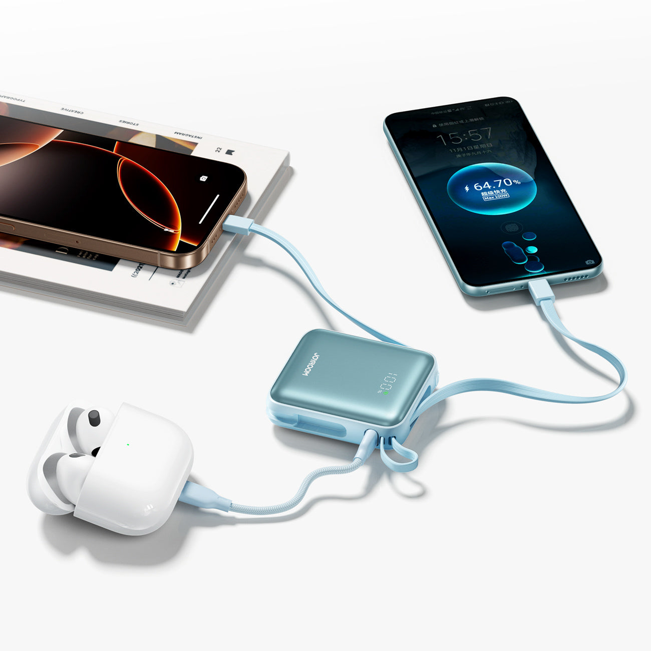 Power Banks – Powerbank 10000mAh 22.5W with built-in cables - Carlat