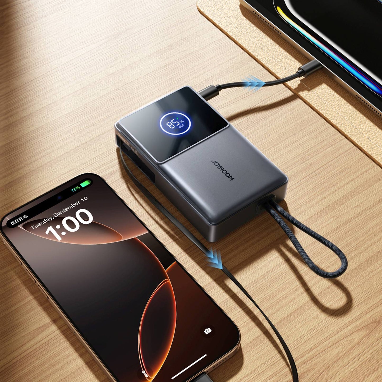 Power Banks – Powerbank 10000mAh 22.5W with retractable USB-C cable - Carlat
