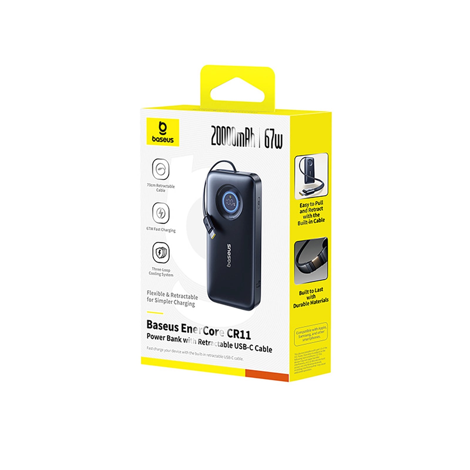 Power Banks – Powerbank 10000mAh 22.5W with retractable USB-C cable - Carlat