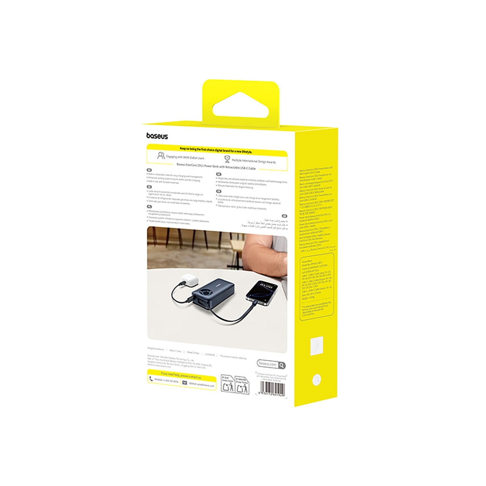 Power Banks – Powerbank 10000mAh 22.5W with retractable USB-C cable - Carlat