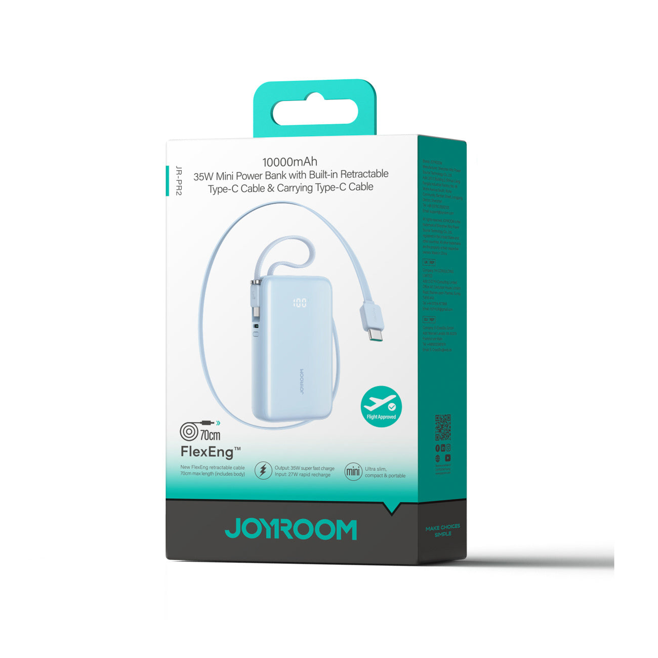 Power Banks – Powerbank 10000mAh 35W with retractable USB-C cable - Carlat