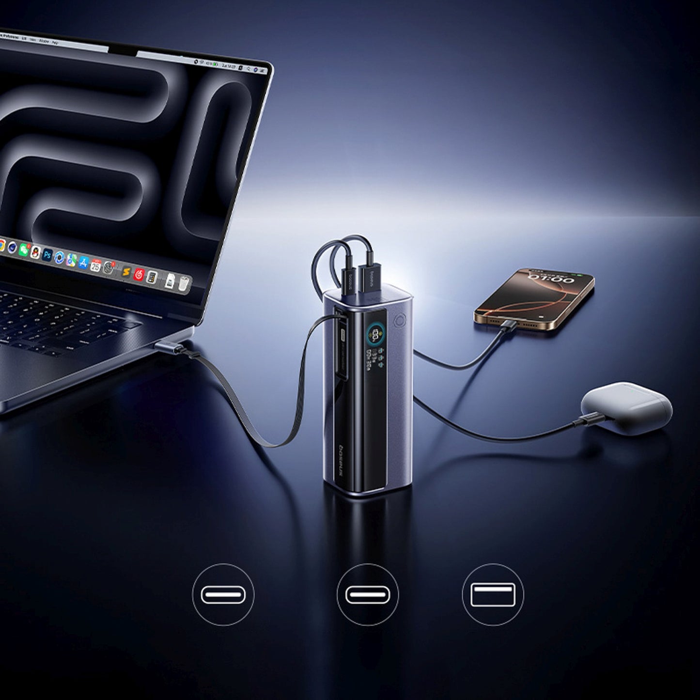 Power Banks – Powerbank 10000mAh EnerGeek GR11 with retractable cable - Carlat