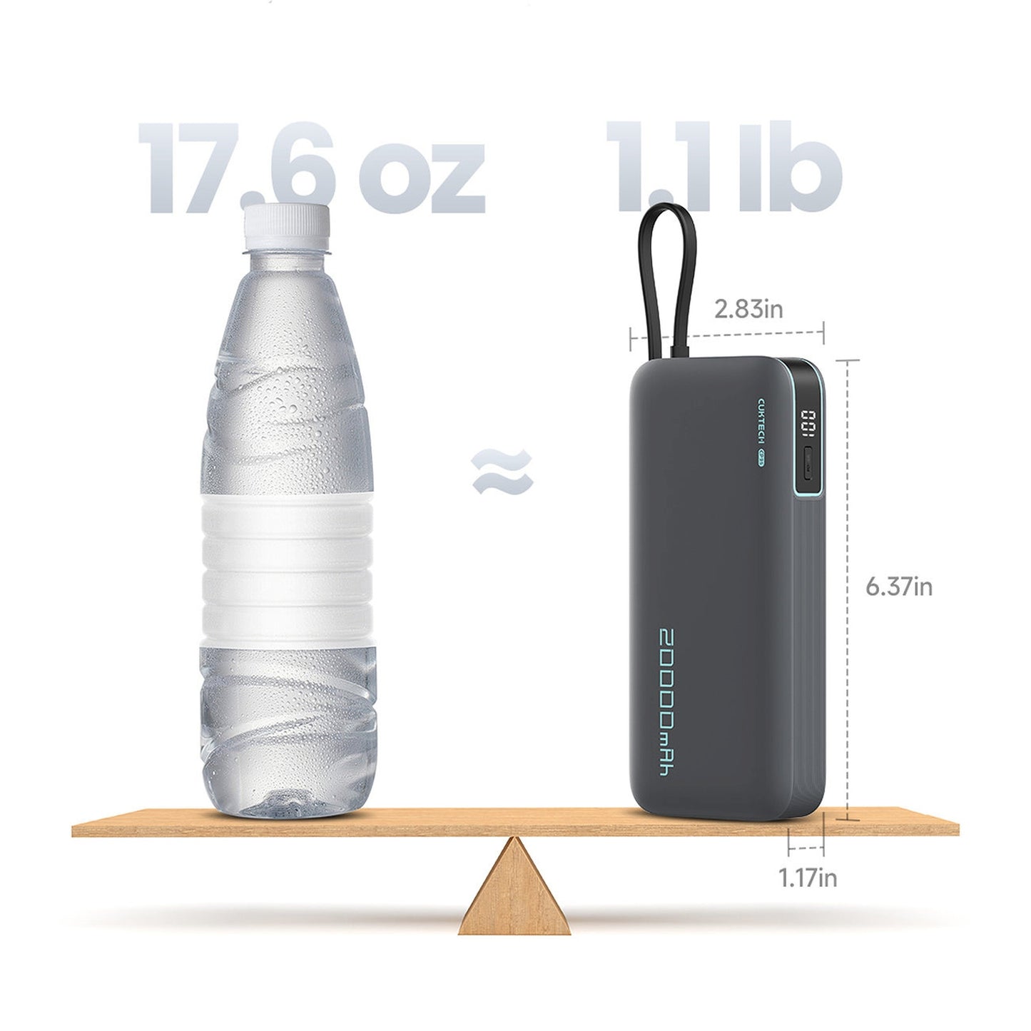 Power Banks – Powerbank 10000mAh USB-A USB-C with built-in cable - Carlat