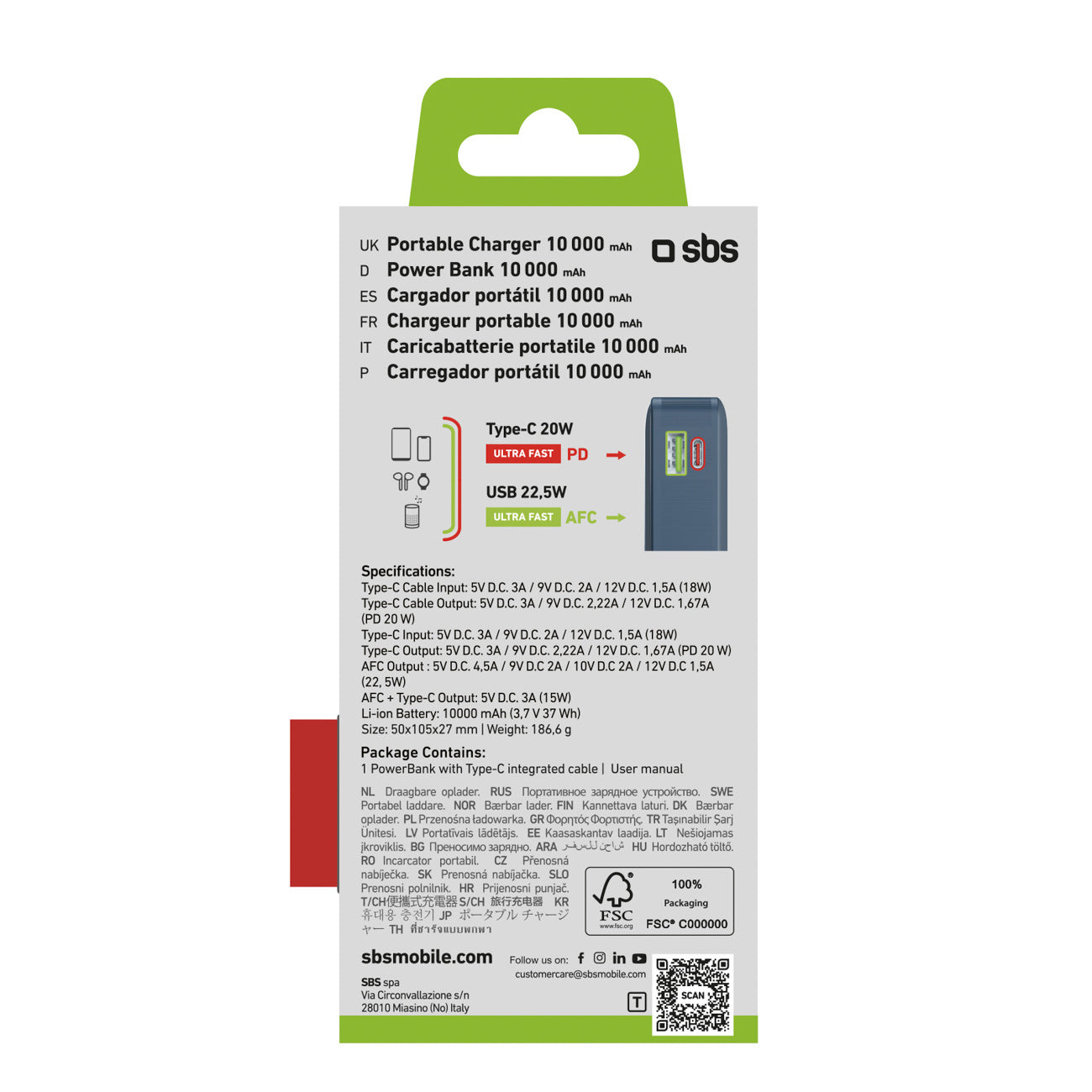 Power Banks – Powerbank 10000mAh USB-A USB-C with built-in display, - Carlat