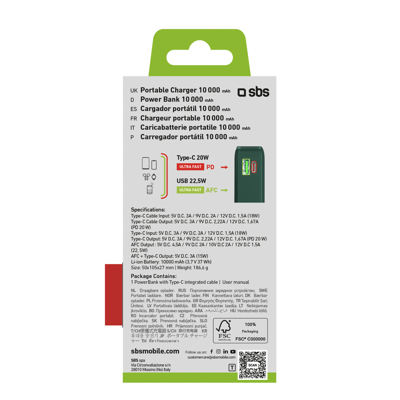 Power Banks – Powerbank 10000mAh USB-A USB-C with built-in display, - Carlat