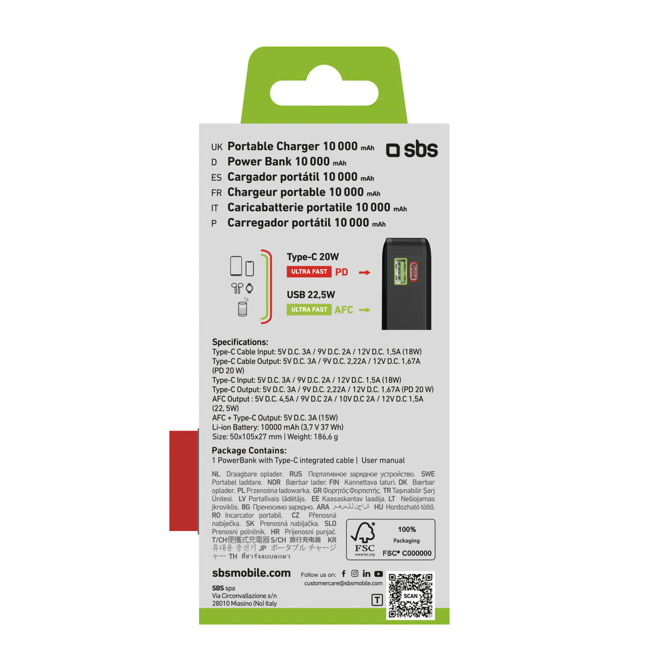 Power Banks – Powerbank 10000mAh USB-A USB-C with built-in display, - Carlat