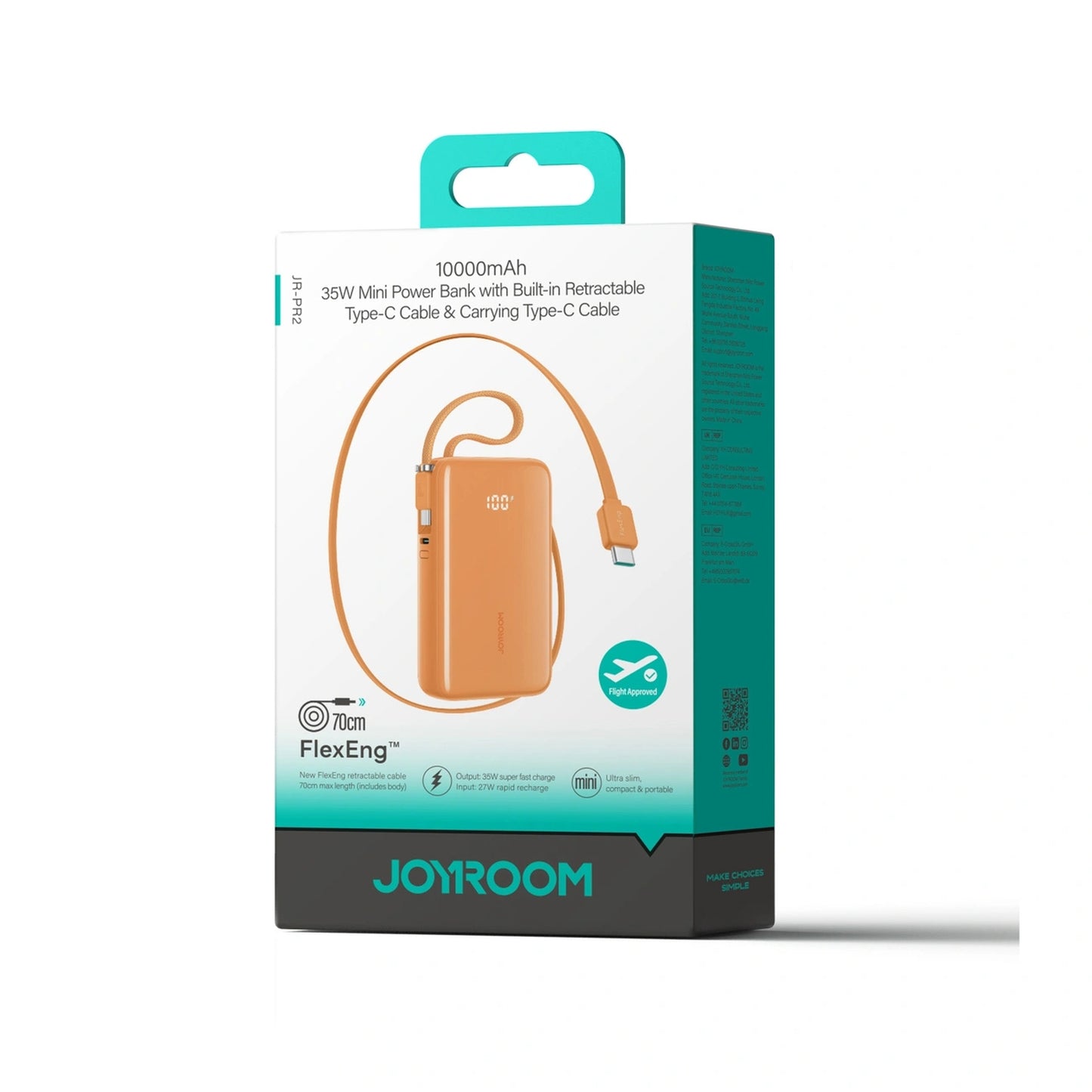 Power Banks – Powerbank 10000mAh with built-in USB-C 35W cables - Carlat