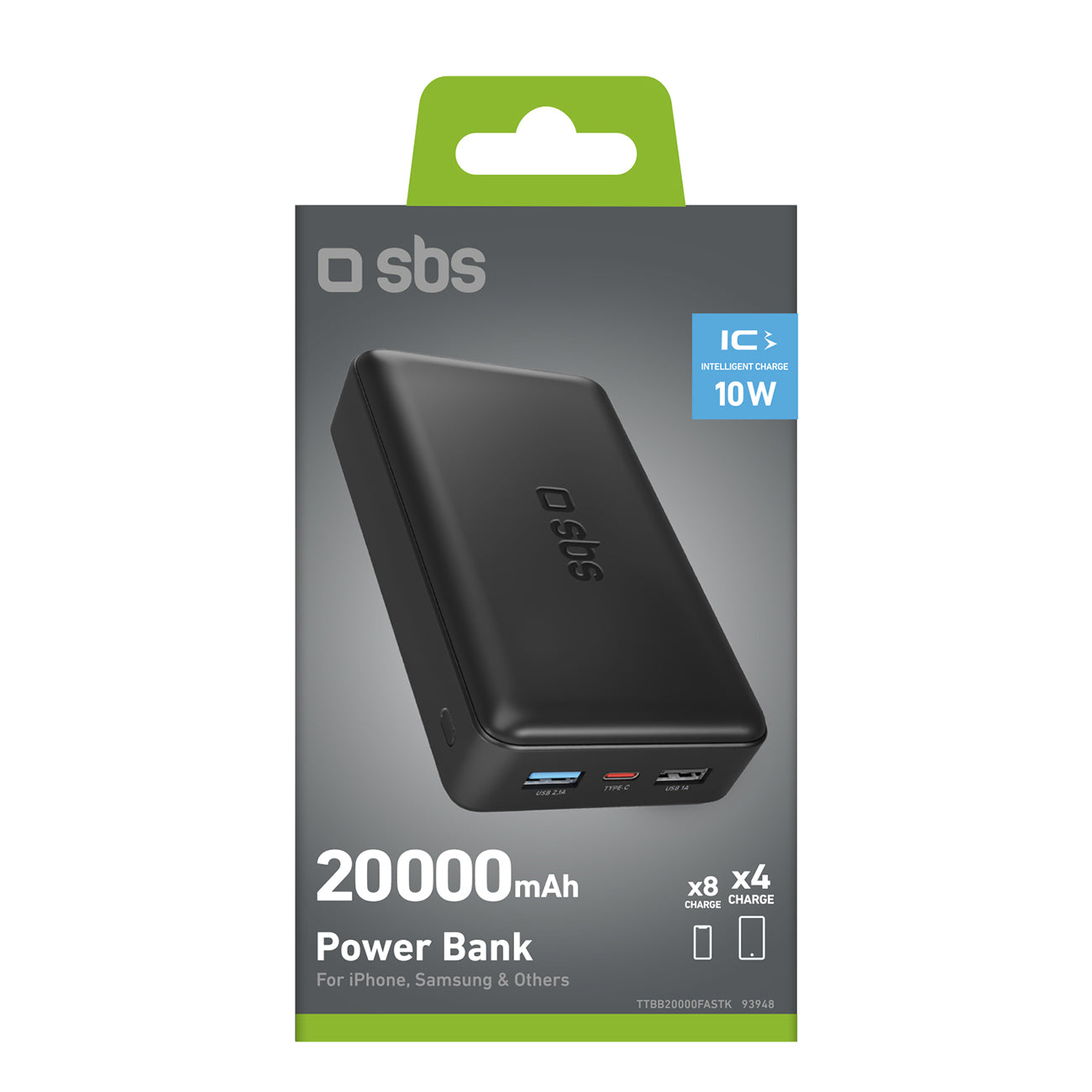 Power Banks – Powerbank 20000 mAh USB-A USB-C - black - Carlat