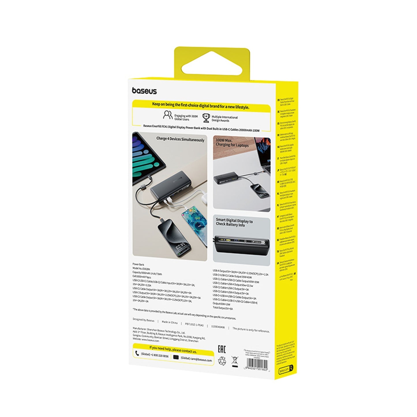 Power Banks – Powerbank 20000mAh 100W with display and built-in - Carlat