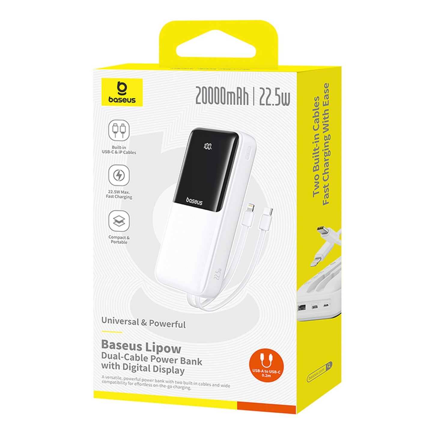 Power Banks – Powerbank 20000mAh 22.5W USB-A USB-C with built-in - Carlat