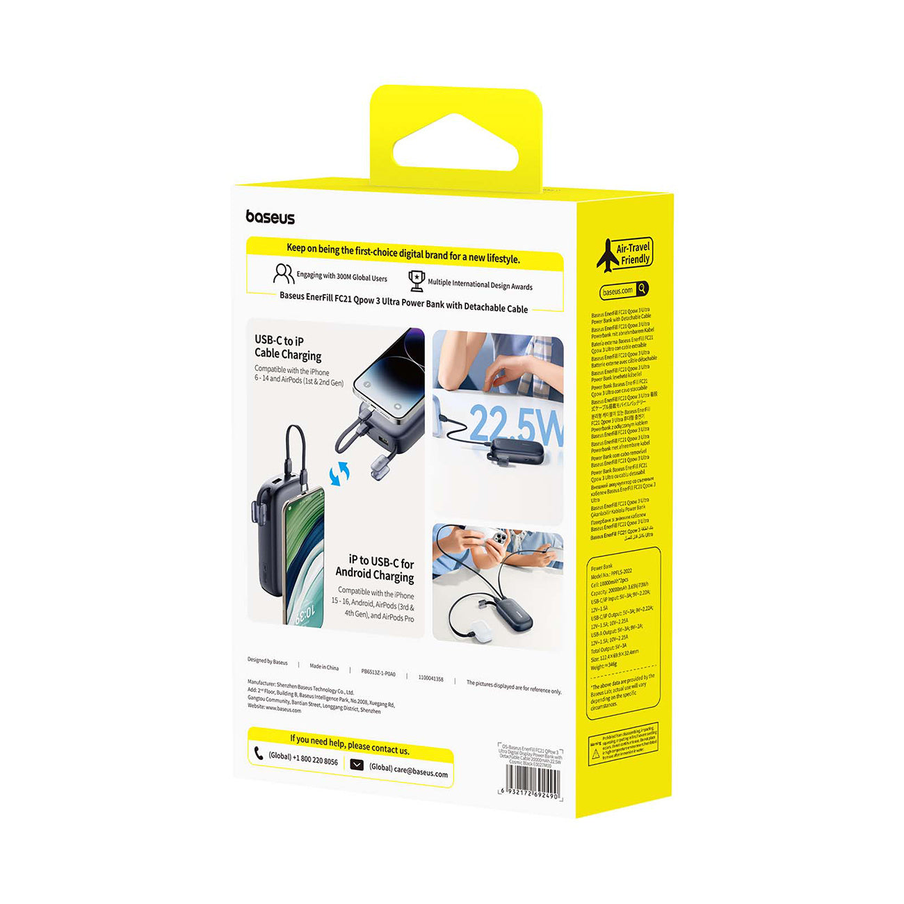 Power Banks – Powerbank 20000mAh 22.5W with display cable EnerFill - Carlat