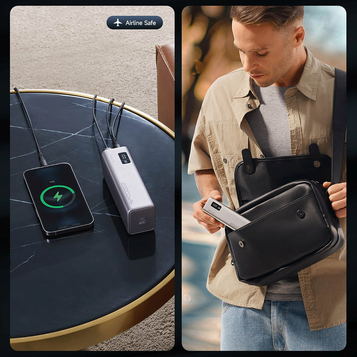 Power Banks – Powerbank 20000mAh USB-C USB-A 100W - gray - Carlat