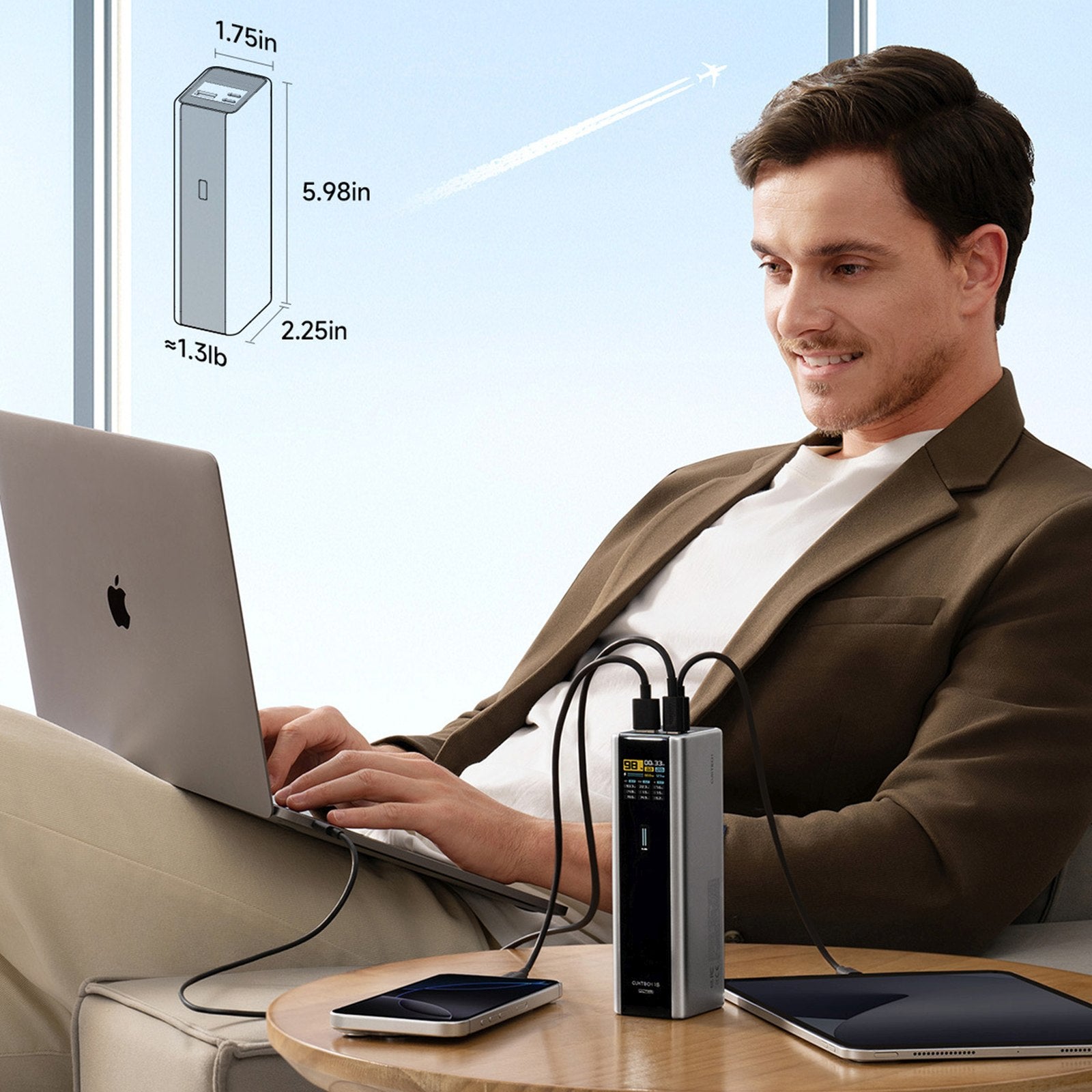 Power Banks – Powerbank 20000mAh USB-C USB-A 210W - gray - Carlat