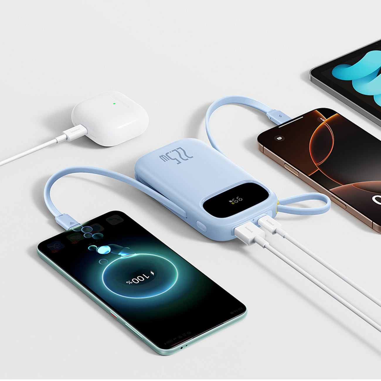Power Banks – Powerbank 20000mAh with display and built-in cables - Carlat