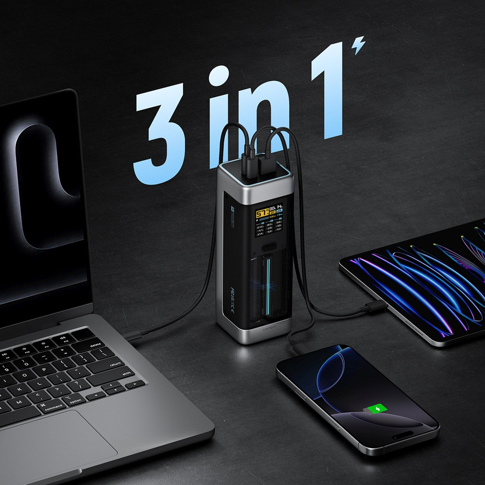 Power Banks – Powerbank 25000mAh USB-C USB-A 210W - black - Carlat