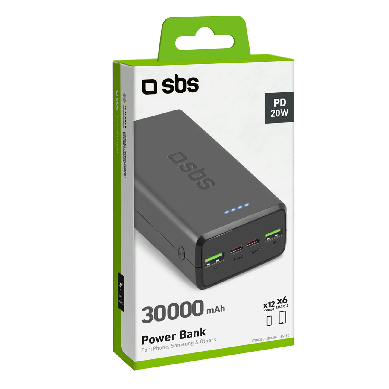 Power Banks – Powerbank 30000 mAh USB-C USB-A - black - Carlat