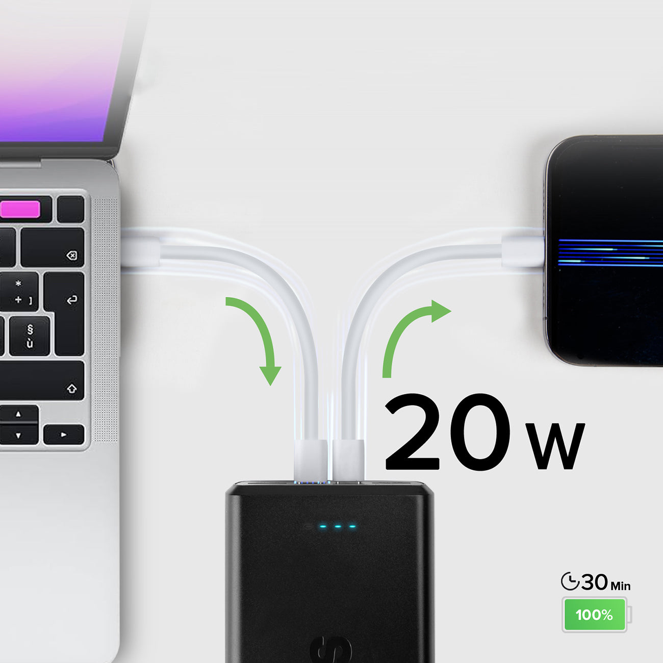 Power Banks – Powerbank 30000 mAh USB-C USB-A - black - Carlat