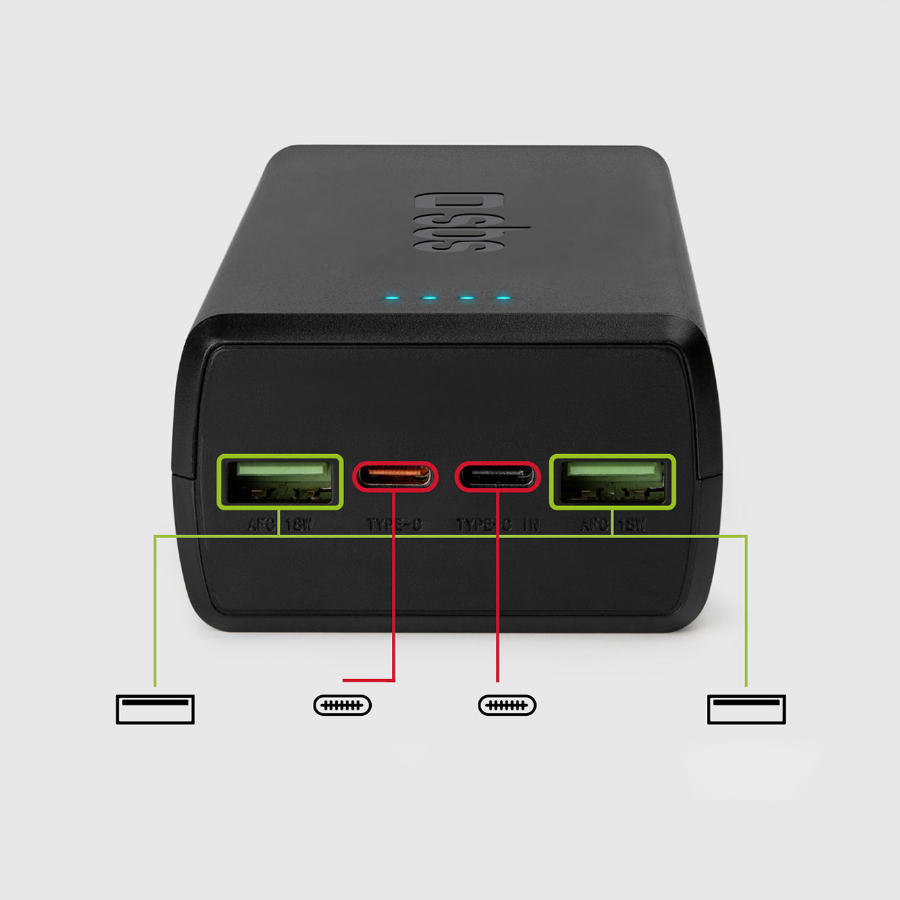 Power Banks – Powerbank 30000 mAh USB-C USB-A - black - Carlat