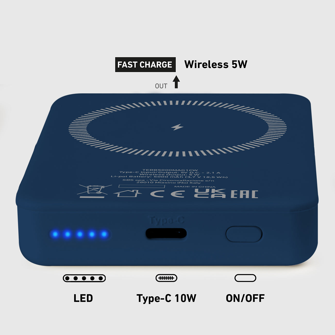 Power Banks – Powerbank 5000 mAh MagSafe - blue - Carlat