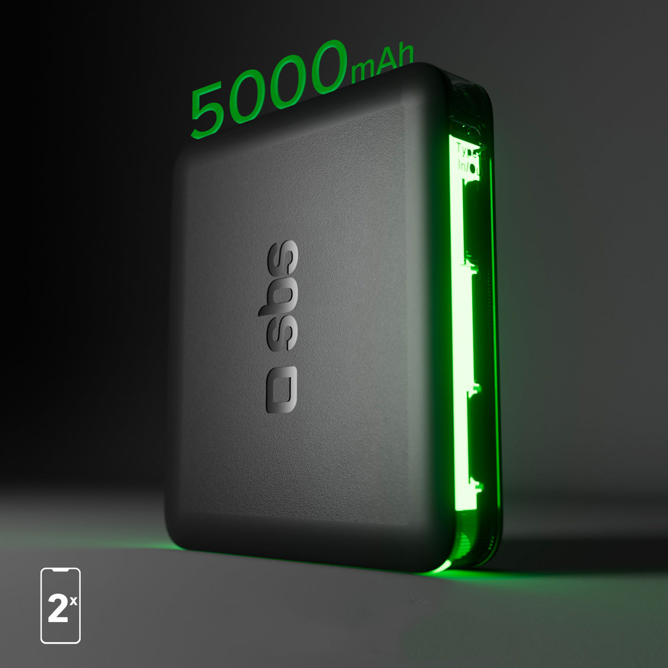 Power Banks – Powerbank 5000 mAh USB-C NanoTube - black - Carlat