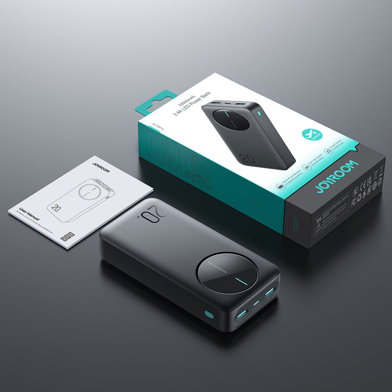 Power Banks – Powerbank JR-PBF14 20000mAh 2.4A 2x USB-A 1x - Carlat