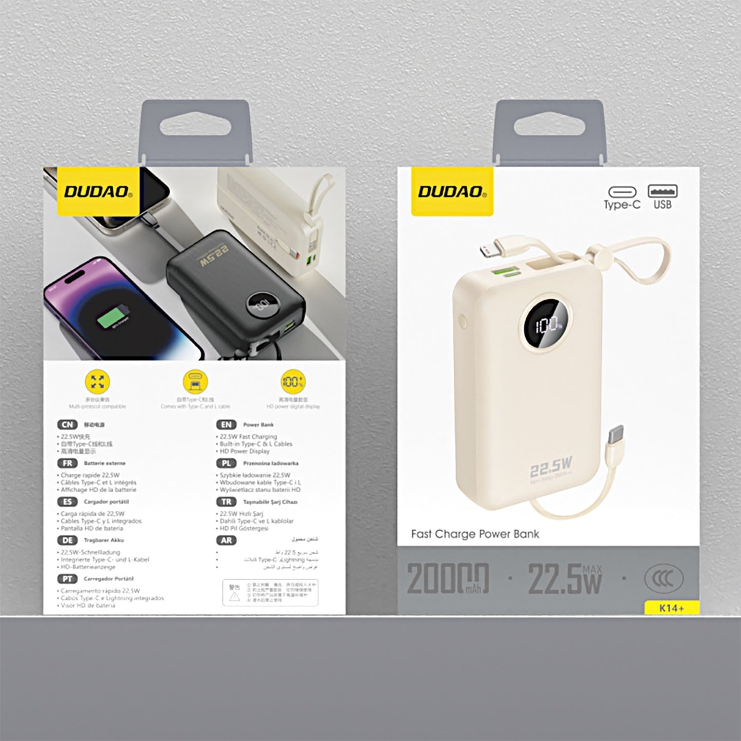 Power Banks – Powerbank K14+ 20000mAh 22.5W USB-C USB-A with - Carlat