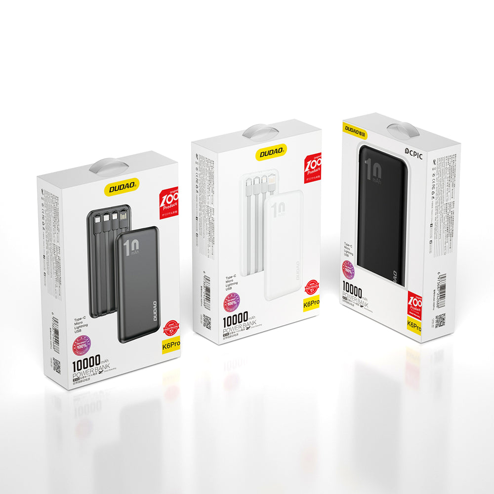 Power Banks – Powerbank K6Pro 10000mAh universal with USB-C microUSB - Carlat