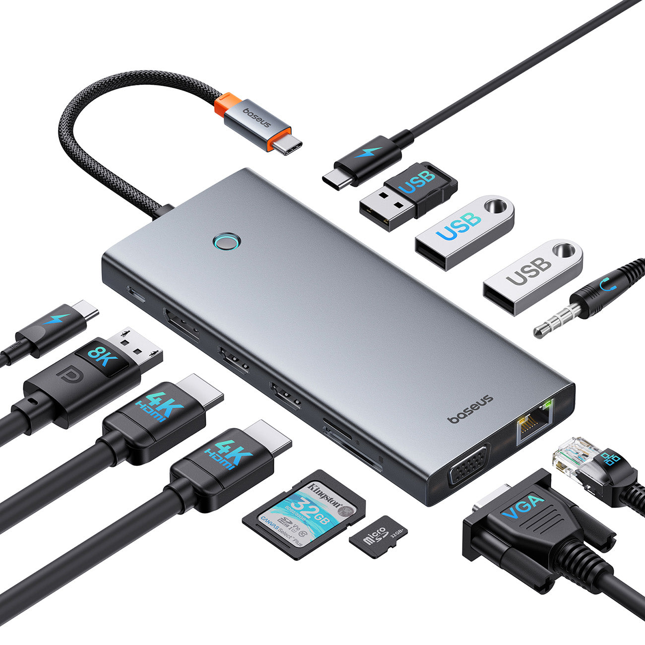 Power Connector Adapters – 13in1 HUB adapter PortalJoy Series USB-C - Carlat