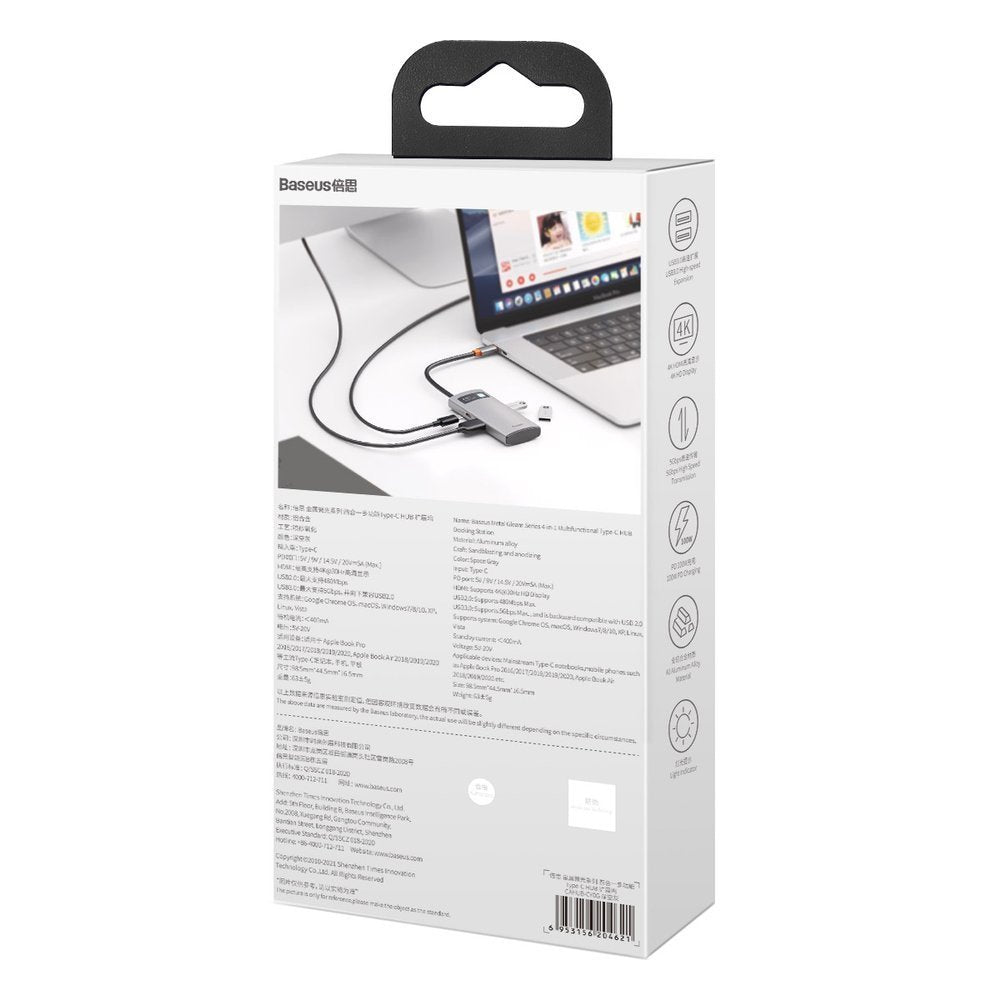 Power Connector Adapters – 4in1 Multifunctional HUB Metal Gleam USB-C - Carlat