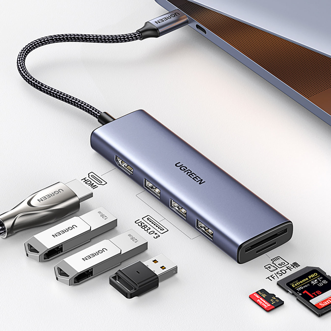 Power Connector Adapters – 6in1 HUB Adapter USB-C - HDMI - Carlat