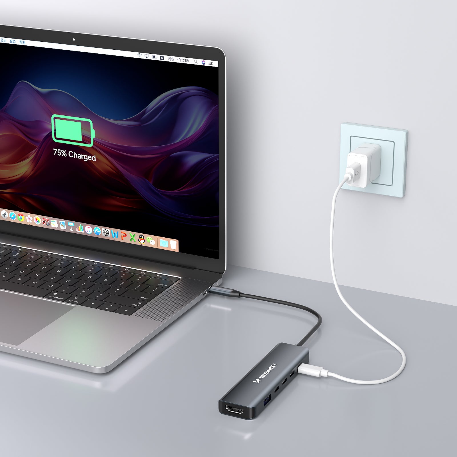 Power Connector Adapters – 6in1 Hub USB-A USB-C DisplayPort HDMI - Carlat
