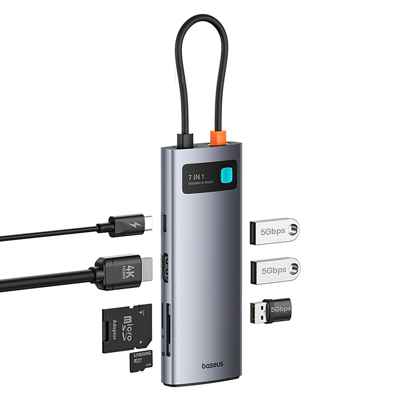 Power Connector Adapters – 7in1 HUB adapter Metal Gleam USB-C - Carlat