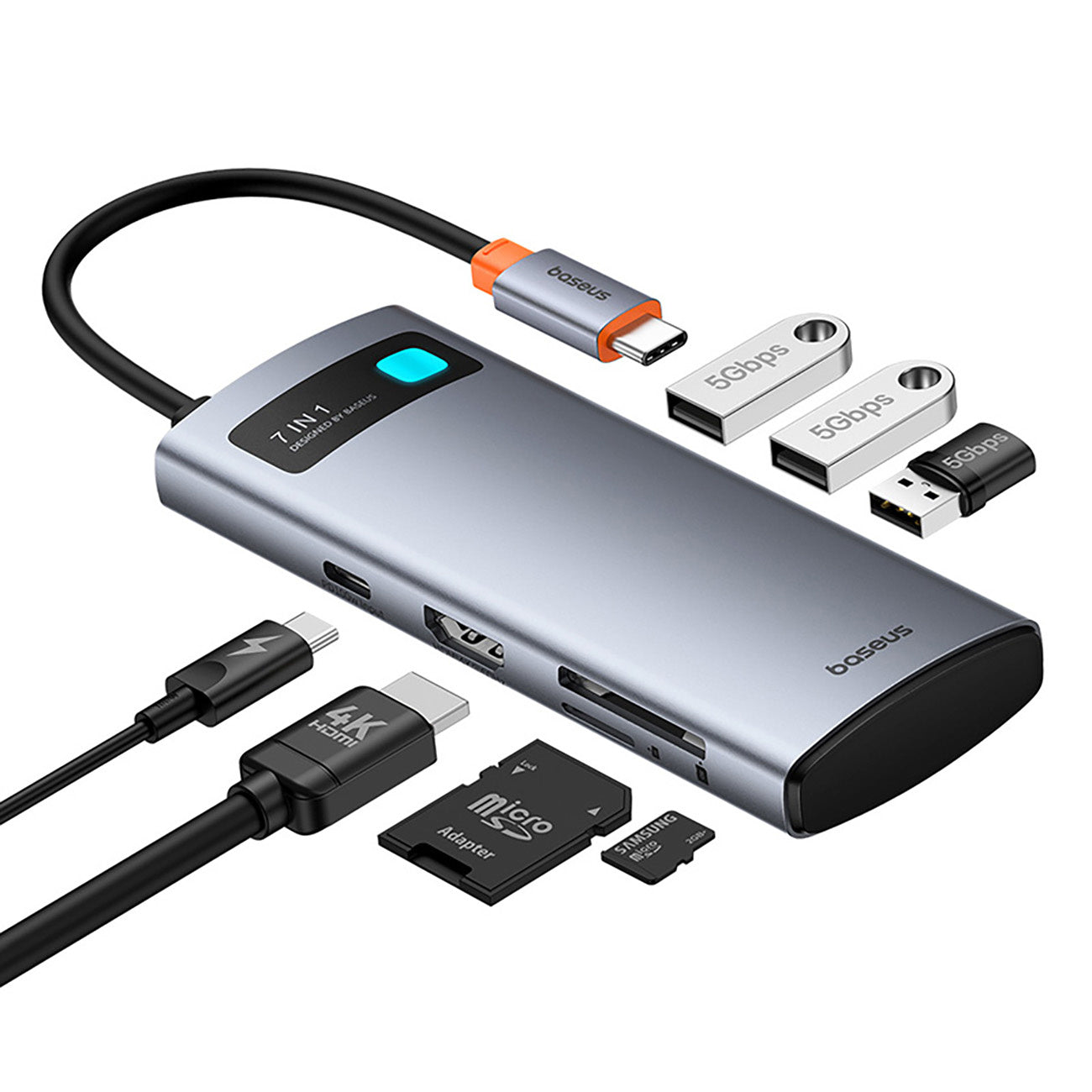 Power Connector Adapters – 7in1 HUB adapter Metal Gleam USB-C - Carlat