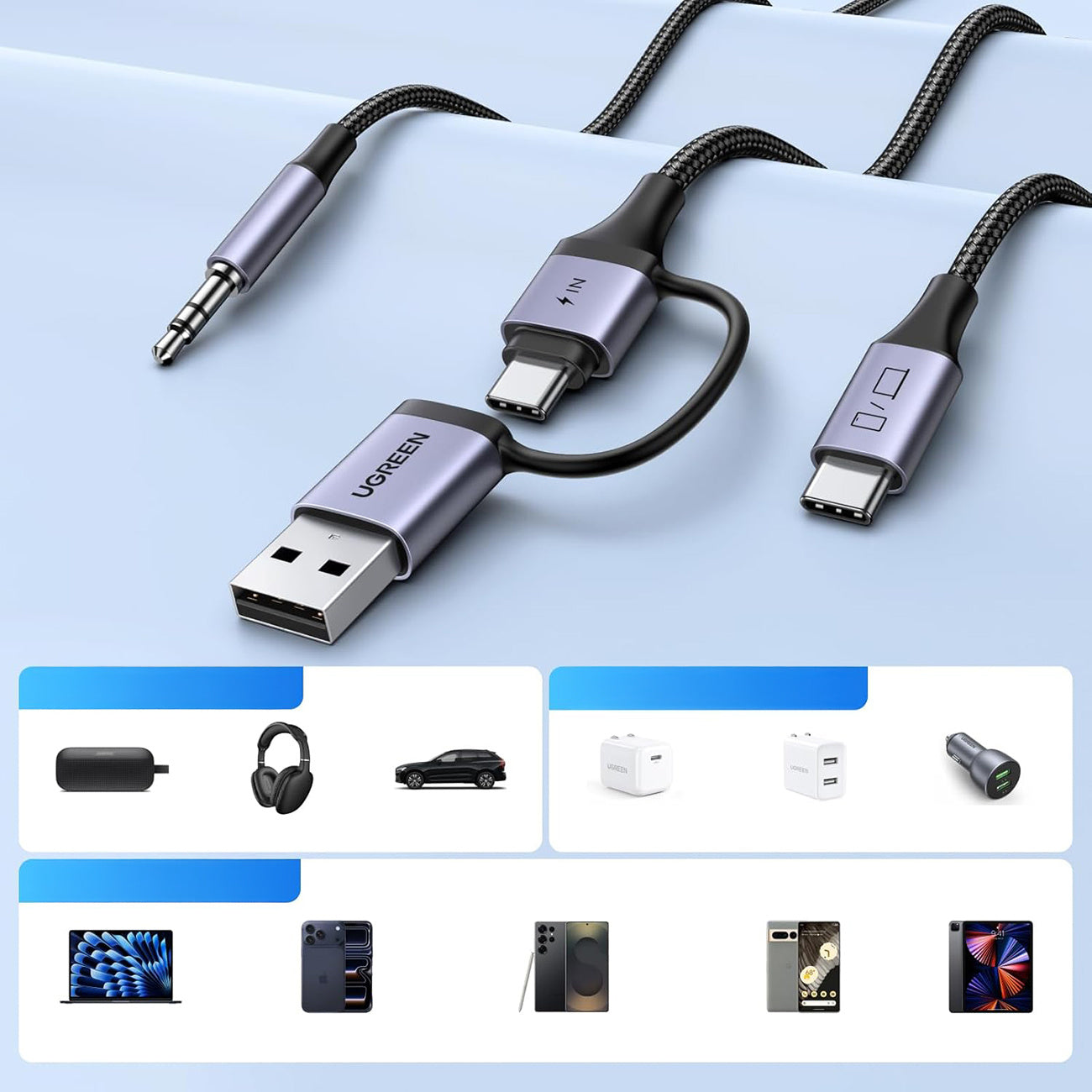 Power Connector Adapters – Audio adapter with charging function 2in1 - Carlat