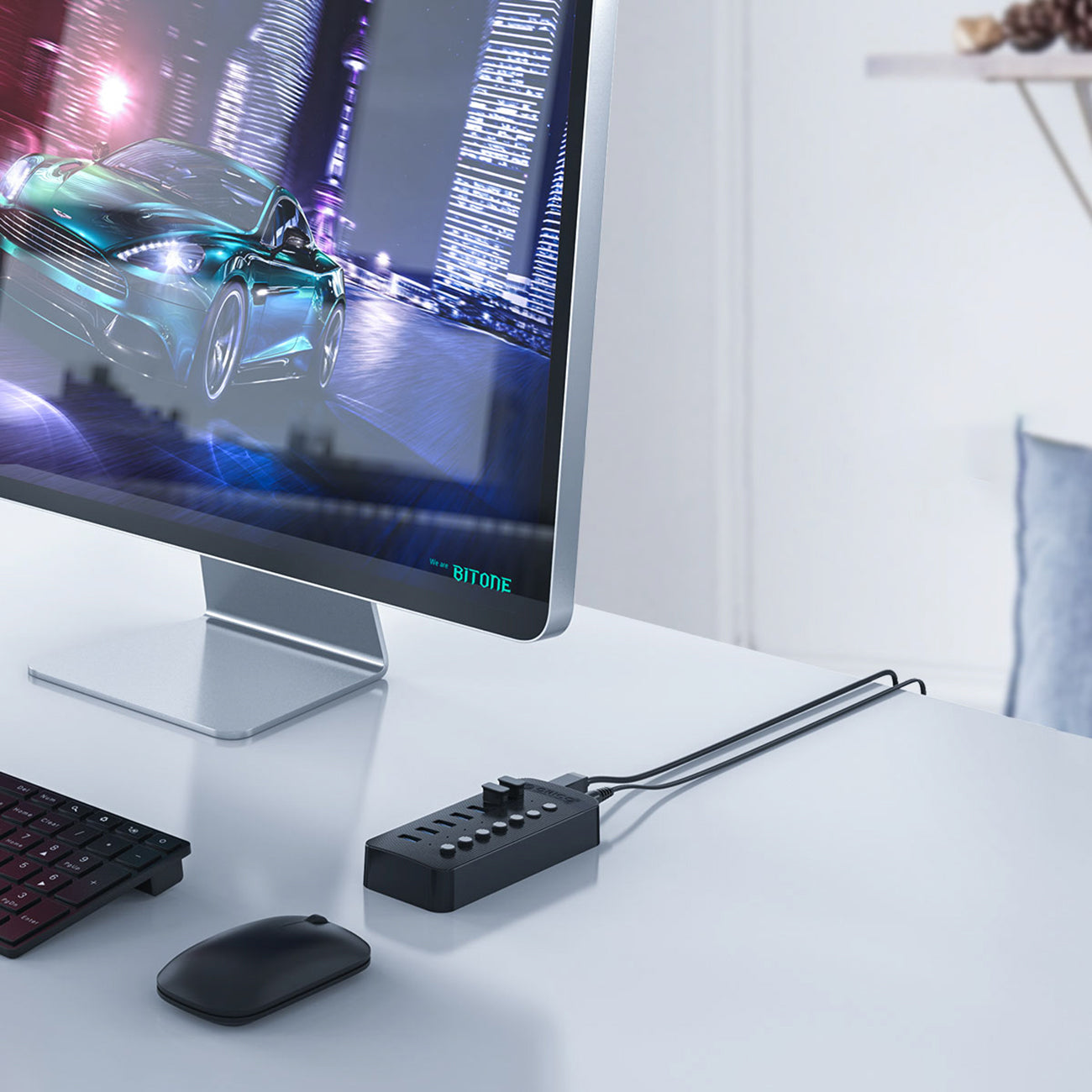 Power Connector Adapters – CT2U3-7AB hub with 7x USB-A switches - Carlat