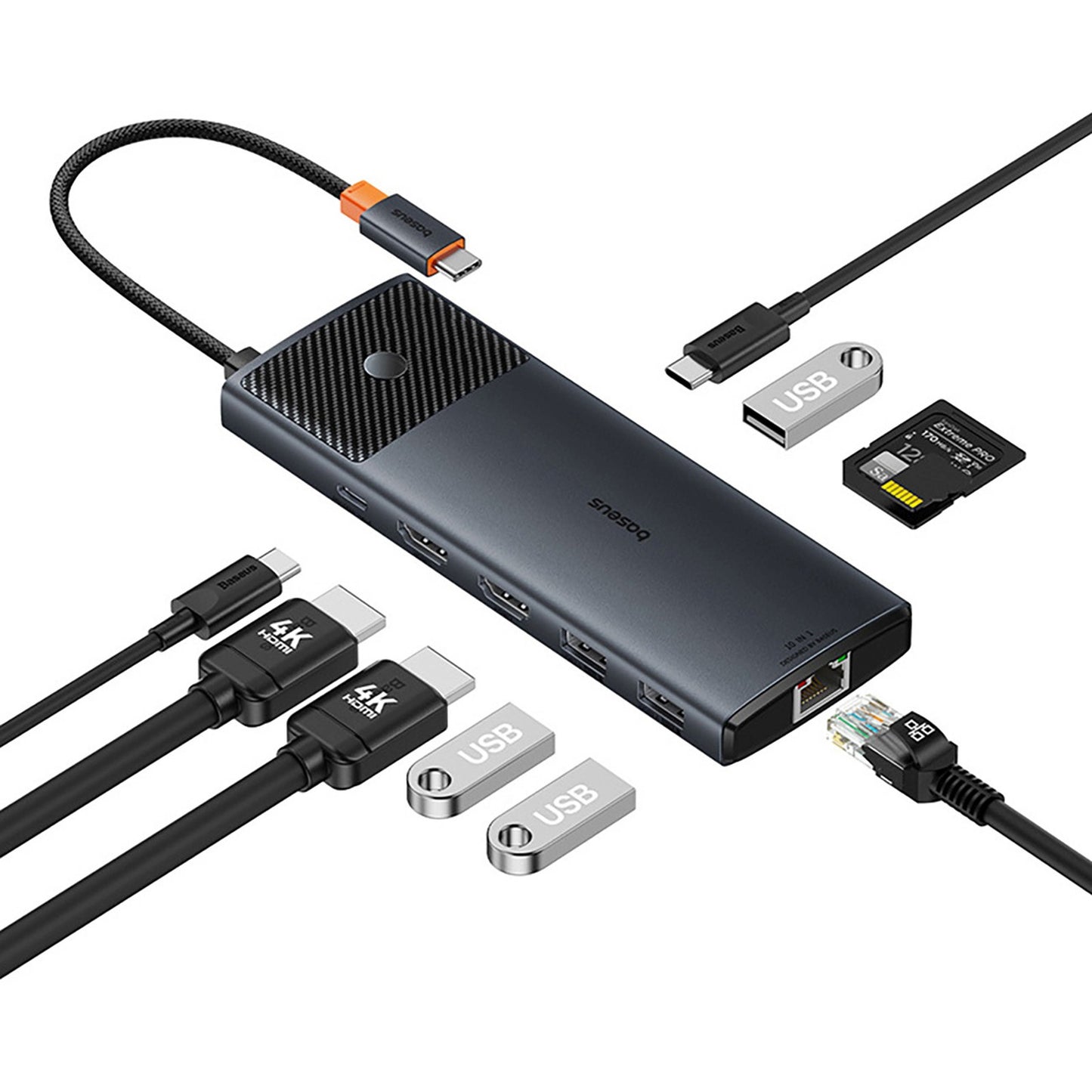 Power Connector Adapters – HUB adapter splitter 10in1 HDMI USB-A - Carlat