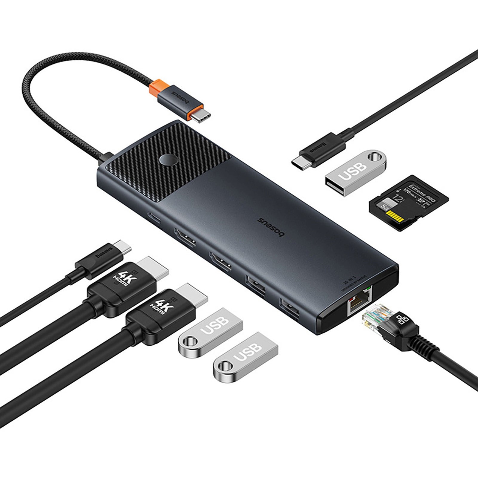 Power Connector Adapters – HUB adapter splitter 10in1 HDMI USB-A - Carlat