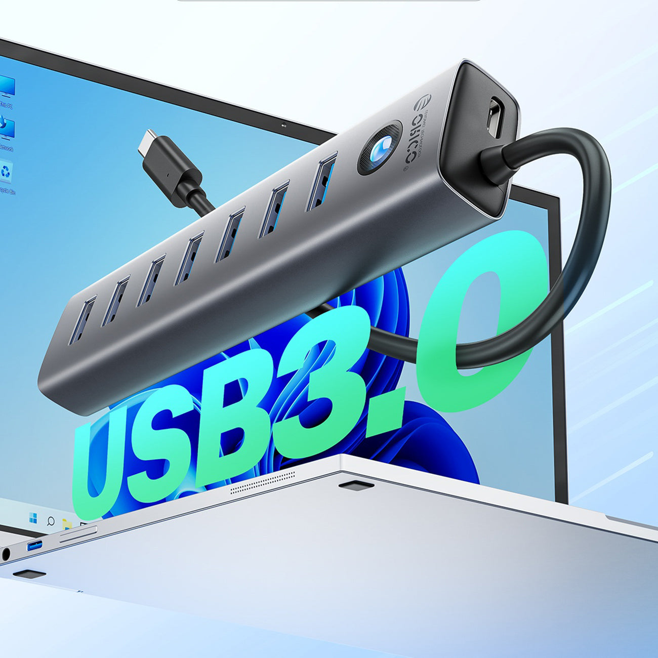 Power Connector Adapters – Hub CL7U-U3 splitter 7x USB-A USB-C - Carlat
