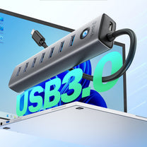 Power Connector Adapters – Hub CL7U-U3 splitter 7x USB-A USB-C - Carlat