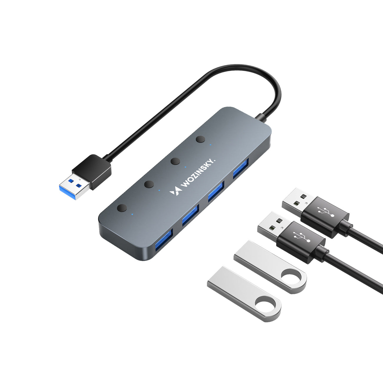 Power Connector Adapters – Hub splitter 4x USB-A with switches, - Carlat