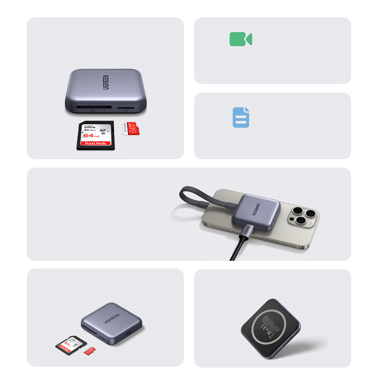 Power Connector Adapters – Memory card reader with magnetic charger - Carlat
