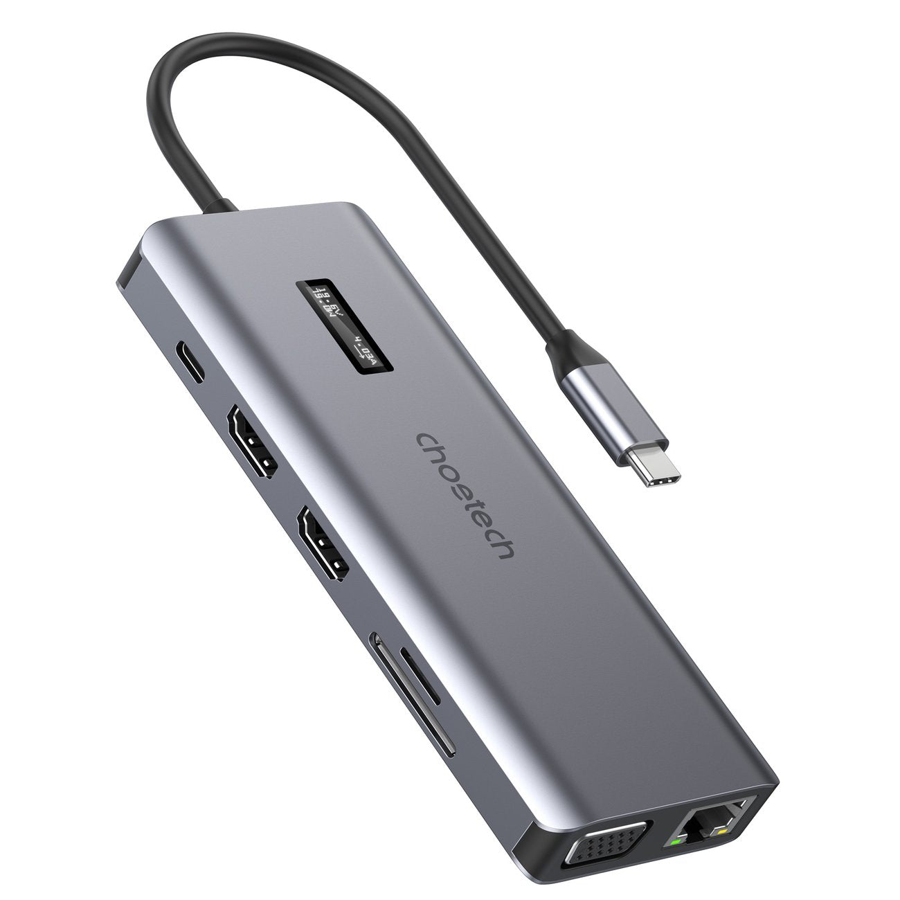Power Connector Adapters – Multifunctional HUB adapter with display USB-C - Carlat